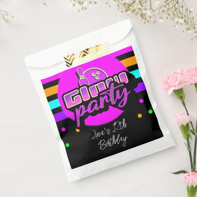 Neon Bowling Party Bash Birthday Party Favour Bag (Sealed)
