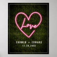 Neon Boxwood Love Heart Wedding Welcome