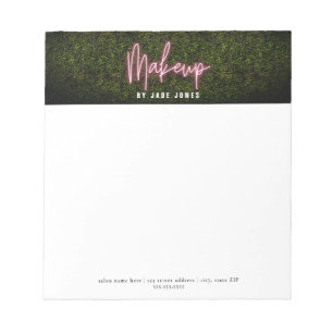Neon Boxwood Makeup Artist Cosmetologist Salon Notepad