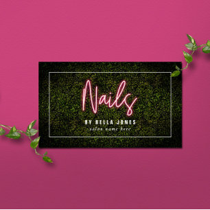 Neon Boxwood Nail Artist Business Card