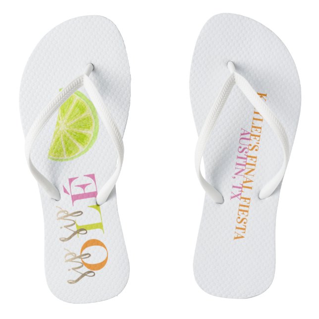 Neon Bridal Final Fiesta Sip Sip Ole Bachelorette Thongs (Footbed)