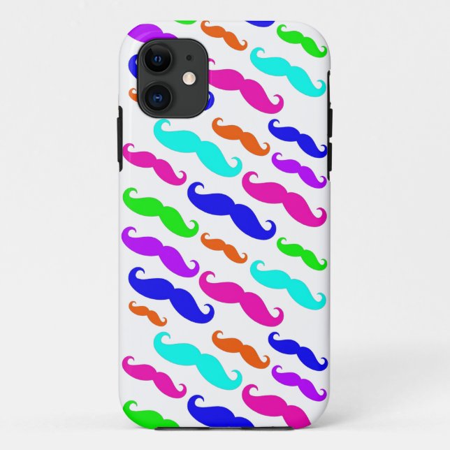Neon bright colourful moustache iphone 5 case (Back)