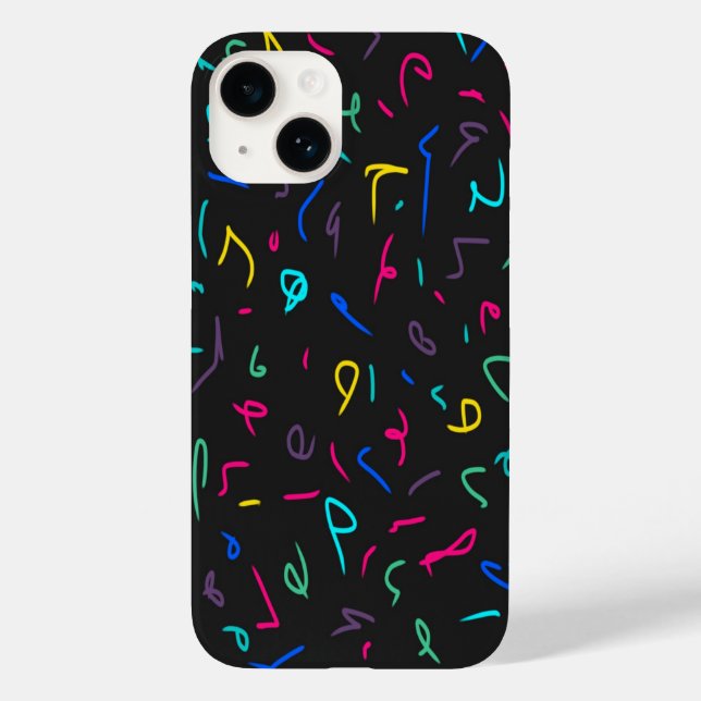 Neon Bright Marks on Black Case-Mate iPhone Case (Back)