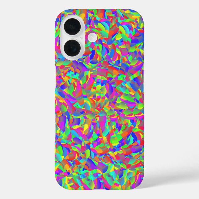Neon Bright Rainbow Confetti Abstract Case-Mate iPhone Case (Back)