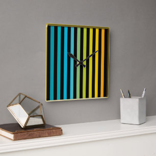 Neon Bright trendy fashion colourful design 6 Square Wall Clock