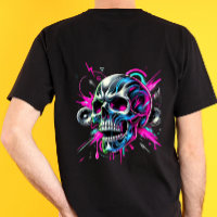 Neon Broken Skull