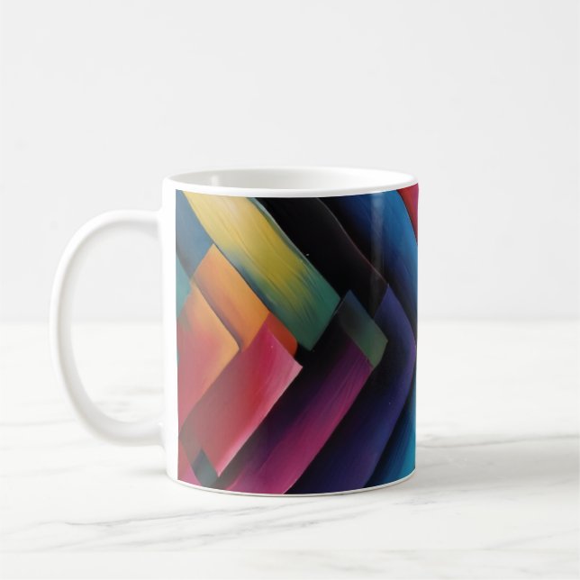 Neon Brush Rainbow Coffee Mug (Left)