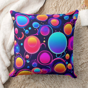 Neon Bubble Pattern Cushion