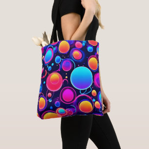 Neon Bubble Pattern Tote Bag