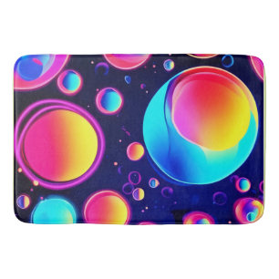 Neon Bubble Universe Bath Mat