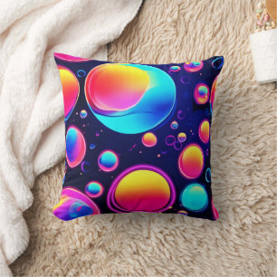 Neon Bubble Universe Cushion