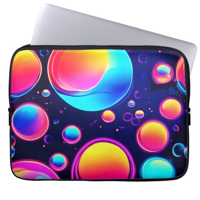 Neon Bubble Universe Laptop Sleeve (Front)