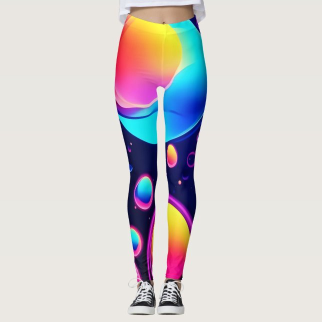 Neon Bubble Universe Leggings (Front)