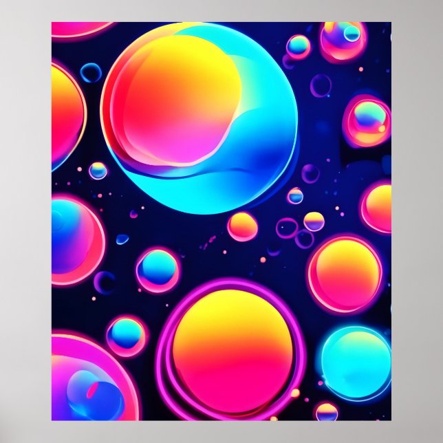 Neon Bubble Universe Poster (Front)