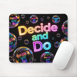 Neon Bubbles with Motivational Quote Mouse Pad