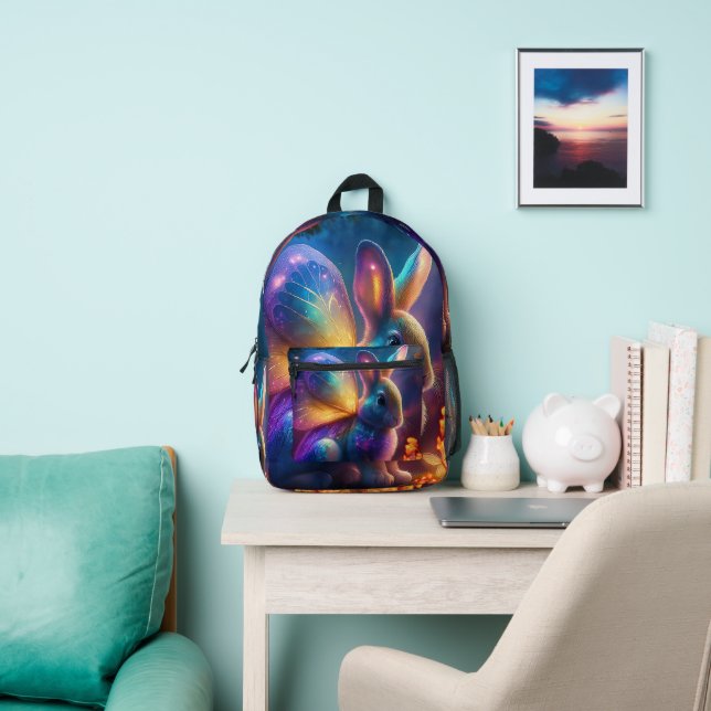 Neon Bunny Printed Backpack (Insitu)