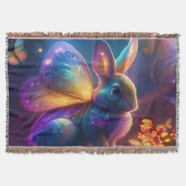 Neon Bunny Throw Blanket (Front)