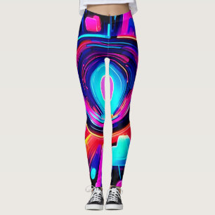 Neon Burst: Abstract Energy Leggings