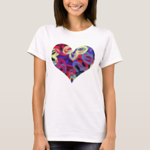 Neon Butterfly Abstract Heart Shape T-Shirt