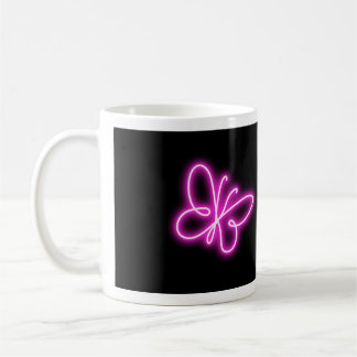 Neon butterfly coffee mug