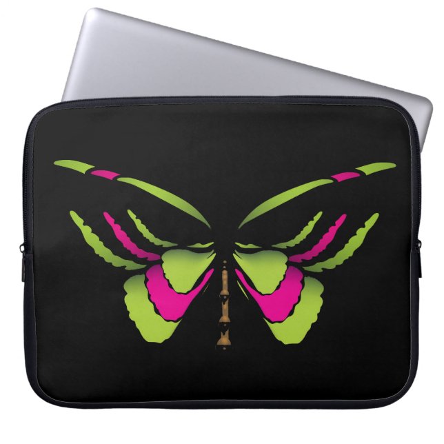 Neon Butterfly Laptop Sleeve (Front)