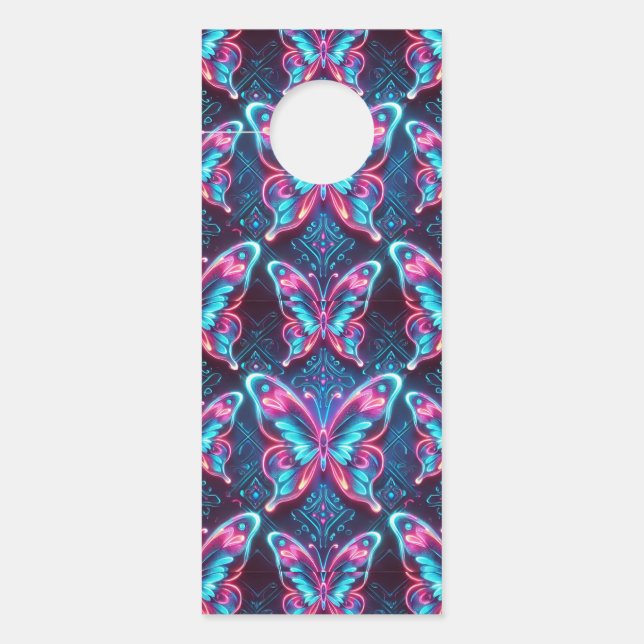Neon butterfly pattern door hanger (Front)
