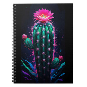 Neon Cactus Bloom Notebook