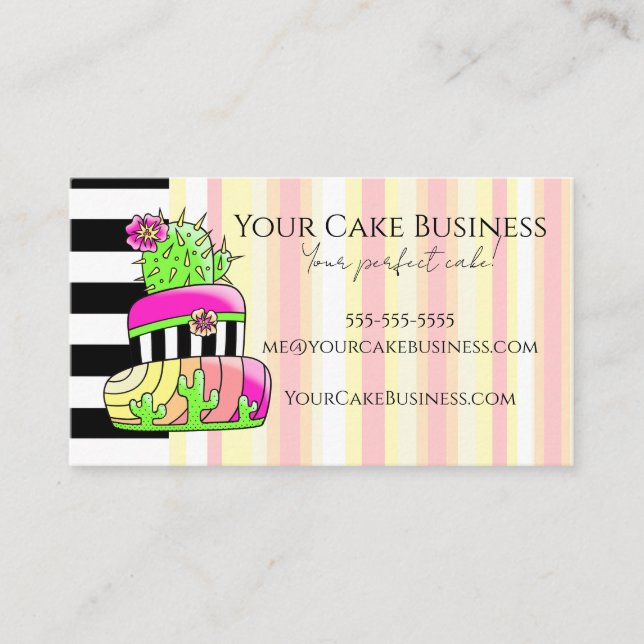 Neon Cactus Business Card (Front)