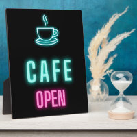 Neon Cafe Open Coffee Bar Countertop Sign