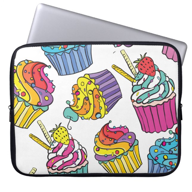 Neon Cakes: Pop Art Pattern. Laptop Sleeve (Front)