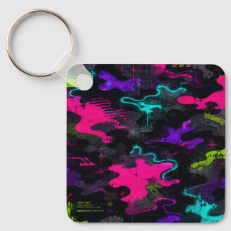 Neon Camo Key Ring