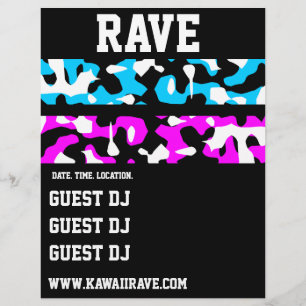 Neon Camo Stripes Custom Rave Flyers