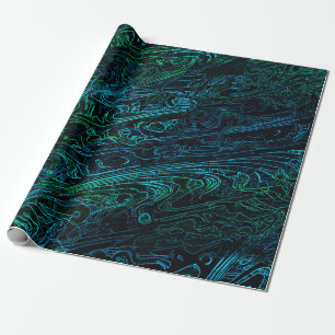 Neon Camouflage Dark Camo Texture Pattern Wrapping Paper