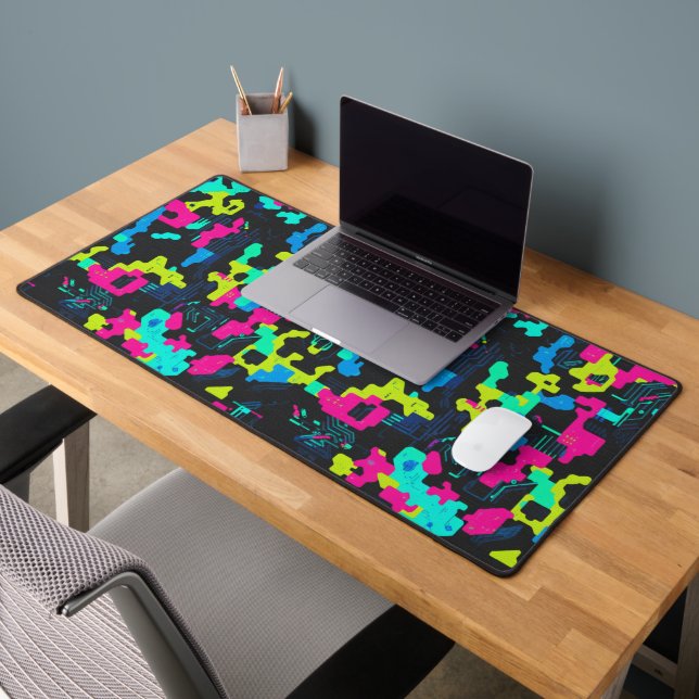 Neon Camouflage Pattern Desk Mat (Office 2)