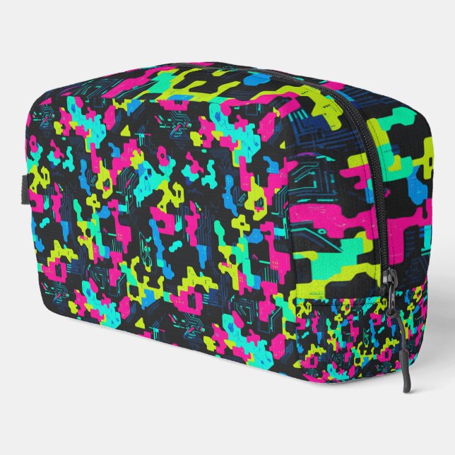 Neon Camouflage Pattern Dopp Kit (Right Corner)