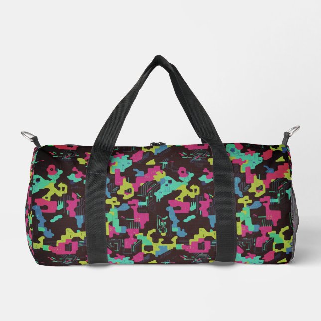 Neon Camouflage Pattern Duffle Bag (Front)
