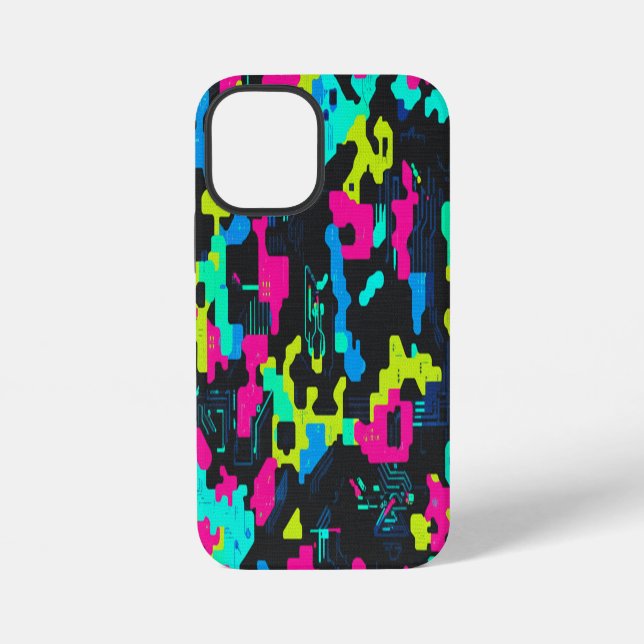 Neon Camouflage Pattern iPhone Case (Back)