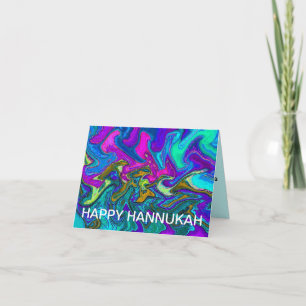 Neon Candle Lights of Hannukah Card