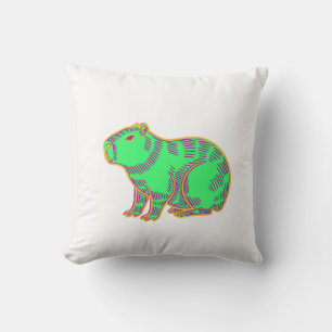 Neon Capybara – Cute Colorful Animal Cushion