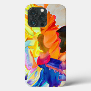 Neon Carnation watercolor flower iPhone 13 Pro Case