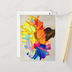 Neon Carnation watercolor flower Postcard