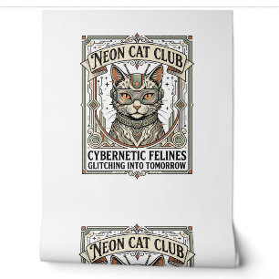 Neon Cat Club Cat Cyberpunk Vintage Vector Art Shi Wallpaper
