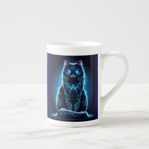 Neon Cat Vivid Background-97948 Bone China Mug