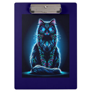 Neon Cat Vivid Background-97948 Clipboard