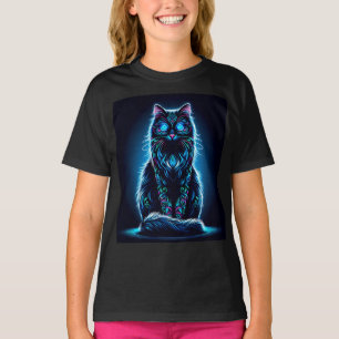Neon Cat Vivid Background-97948 T-Shirt