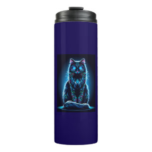Neon Cat Vivid Background-97948 Thermal Tumbler
