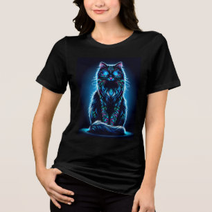 Neon Cat Vivid Background-97948 Tri-Blend Shirt