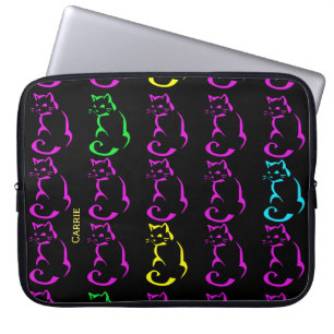 Neon Cats Custom Laptop Case