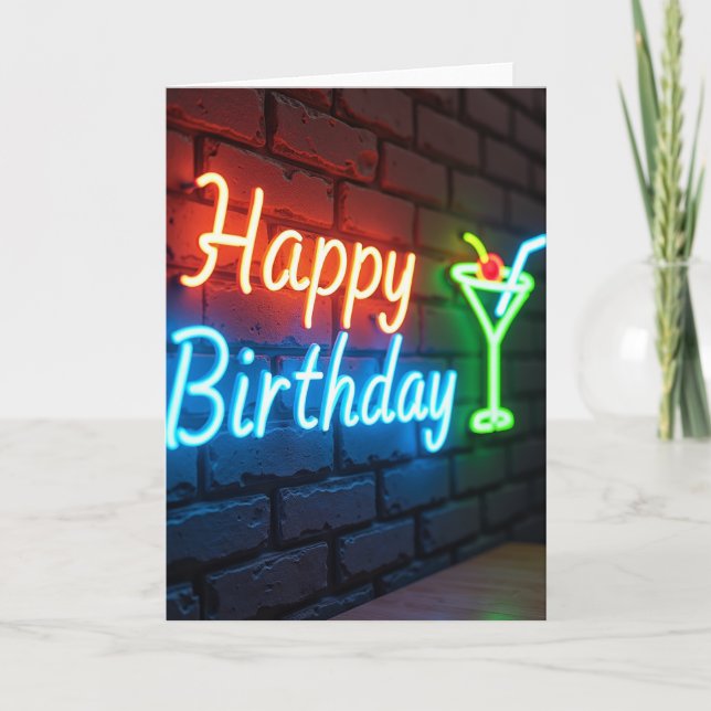 Neon Celebration Card (Front)