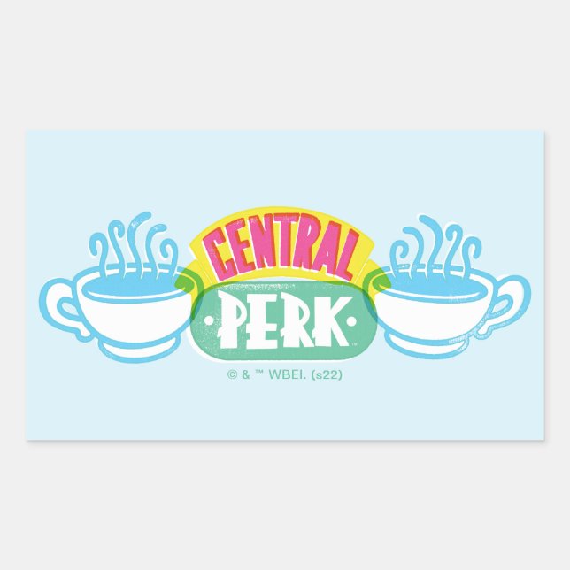 Neon Central Perk Logo Rectangular Sticker (Front)